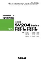 Sakai SV204 Series Operating & Maintenance Instructions предпросмотр