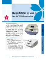 Предварительный просмотр 1 страницы Sakura Cyto-Tek 2500 Quick Reference Manual