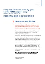 Preview for 3 page of Salamander Pumps CT FORCE 15 PT Installation And Warranty Manual