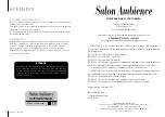 Preview for 32 page of Salon Ambience Advantage + WU/055 Manual