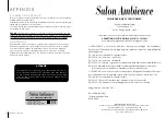 Preview for 38 page of Salon Ambience SENSATION + WU/090 Manual