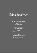 Preview for 28 page of Salon Ambience Sublime WU/160 Operation Manual