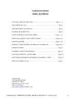 Preview for 2 page of Salsco 810 Operator And Parts Manual