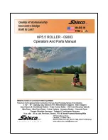 Предварительный просмотр 1 страницы Salsco HP5.5 Operator And Parts Manual