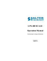 Предварительный просмотр 1 страницы Salter Brecknell LPS-30 Operation Manual