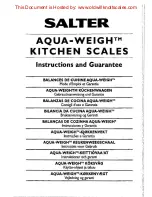 Preview for 1 page of Salter AQUA-WEIGHT Instructions And Guarantee