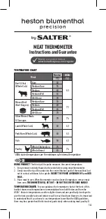 Preview for 1 page of Salter Heston bluementhal precision meat... Instructions And Guarantee