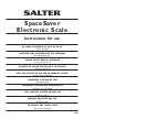 Salter SpaceSaver Instructions For Use Manual preview