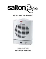 Salton elite SFH16E Instructions And Warranty предпросмотр