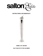 Salton elite SSB40E Instructions And Warranty предпросмотр