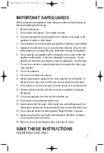 Preview for 2 page of Salton CST1162 Instruction Booklet