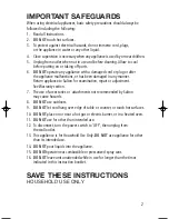 Preview for 2 page of Salton DH-1171 Instruction Booklet