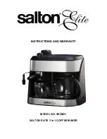 Salton Elite SECM21 Instructions And Warranty Information preview