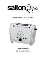 Salton Elite SST09E Instructions And Warranty preview