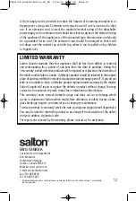 Preview for 12 page of Salton EX-1016 Instruction Booklet