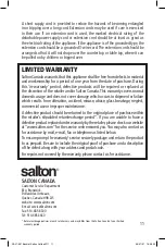 Preview for 11 page of Salton FC-1052 Instruction Booklet