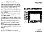 Salton George Foreman GR30BW Owner'S Manual preview