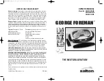 Salton George Foreman GRP4BBWTMR Owner'S Manual предпросмотр