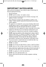 Preview for 2 page of Salton GK1323 Instruction Booklet