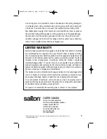 Предварительный просмотр 9 страницы Salton HG-1008 Instruction Booklet