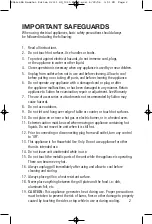 Preview for 2 page of Salton HG-1025 Instruction Booklet