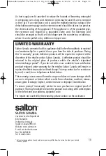 Preview for 10 page of Salton HG-1025 Instruction Booklet