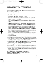 Preview for 2 page of Salton ID-1081 Instruction Booklet