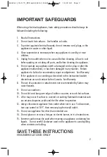 Preview for 2 page of Salton ID-1172 Instruction Booklet