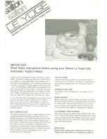 Salton Le Yoge Instructions preview