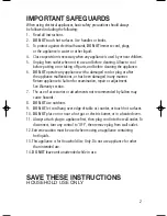 Preview for 2 page of Salton MP1206 Instruction Booklet