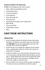 Preview for 11 page of Salton MW-2024 Instruction Booklet