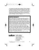 Предварительный просмотр 10 страницы Salton PO-1004 Manual