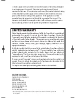 Preview for 7 page of Salton RC-1211 Instruction Booklet