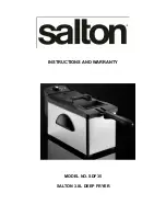 Salton SDF35 Instructions And Warranty предпросмотр