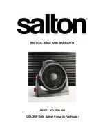 Предварительный просмотр 1 страницы Salton SFH 804 Instructions And Warranty