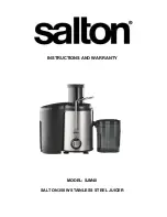 Salton SJM40 Instructions And Warranty preview