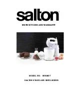 Salton SSBM07 Instructions And Warranty preview