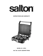 Salton SSP02 Instructions And Warranty предпросмотр