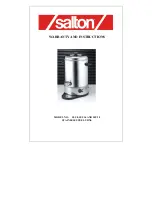 Salton SSU8 Warranty And Instructions предпросмотр