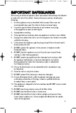 Preview for 2 page of Salton WC-2031 Instruction Booklet