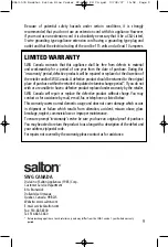 Предварительный просмотр 9 страницы Salton WC-2034 Instruction Booklet