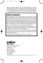 Preview for 9 page of Salton WC-2050 Instruction Booklet