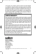 Preview for 7 page of Salton WD-1044 Instruction Booklet