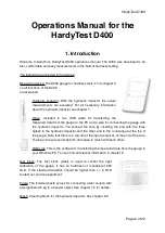 Предварительный просмотр 3 страницы Salutron HardyTest D400 User Manual