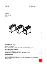 Preview for 1 page of Salvis ProfiLine PL880989 Operating Instructions Manual