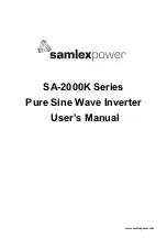 Предварительный просмотр 1 страницы Samlexpower SA-2000K-112 User Manual