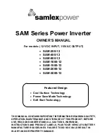 Preview for 1 page of SamplexPower SAM-1000-12 Owner'S Manual