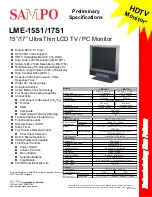 Sampo LME-15S1 Specifications preview