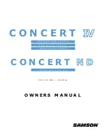 Samson CONCERT IV Owner'S Manual preview