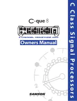 Предварительный просмотр 1 страницы Samson Cque 8 Owner'S Manual